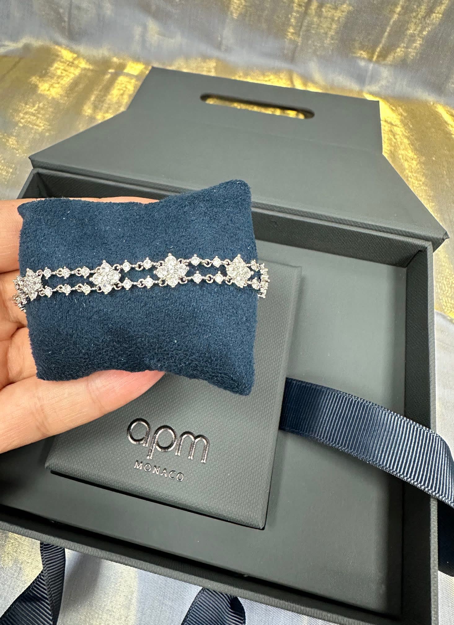 APM Monaco Double Row Diamond Bracelet